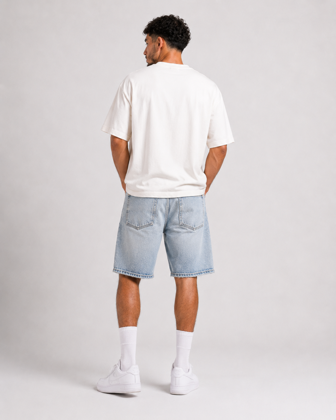 Bermuda Baggy Denim – Bleu Très Clair