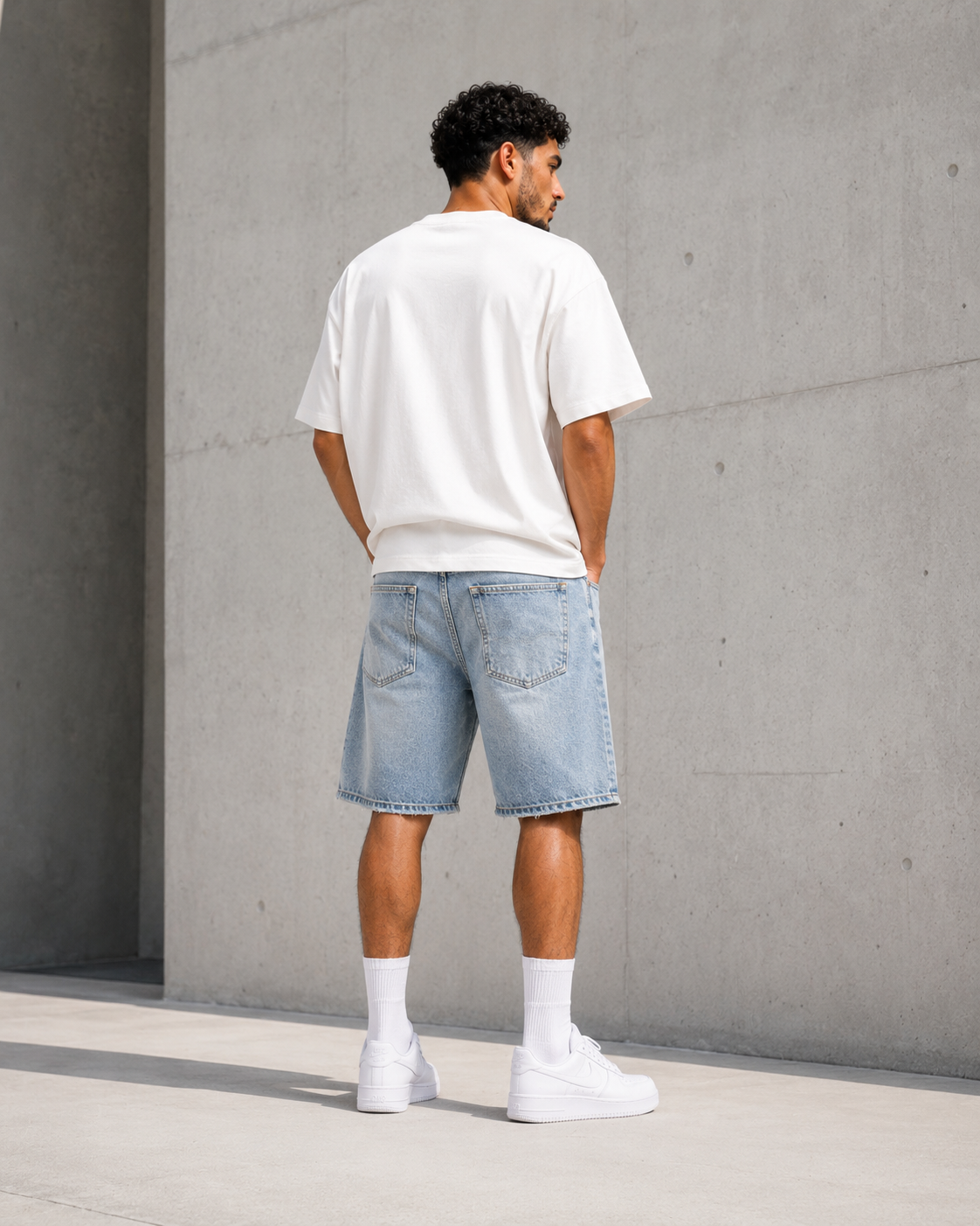 Bermuda Baggy Denim – Bleu Très Clair