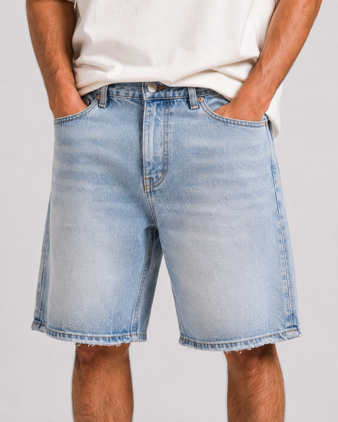 Bermuda Baggy Denim – Bleu Très Clair