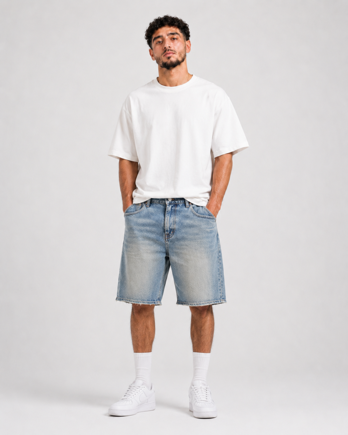 Bermuda Baggy Denim – Bleu Délavé