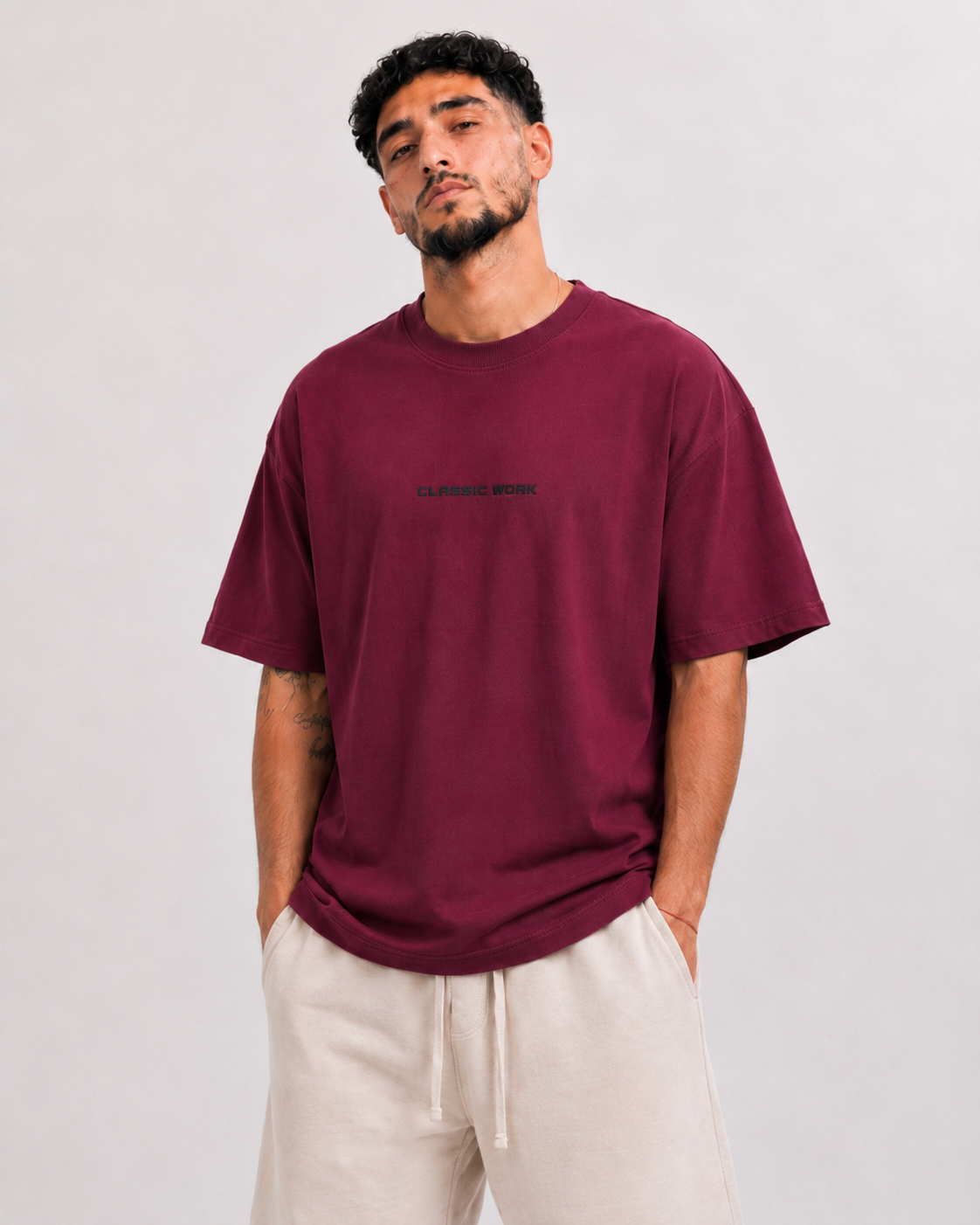 T-shirt Classic Work Bordeaux
