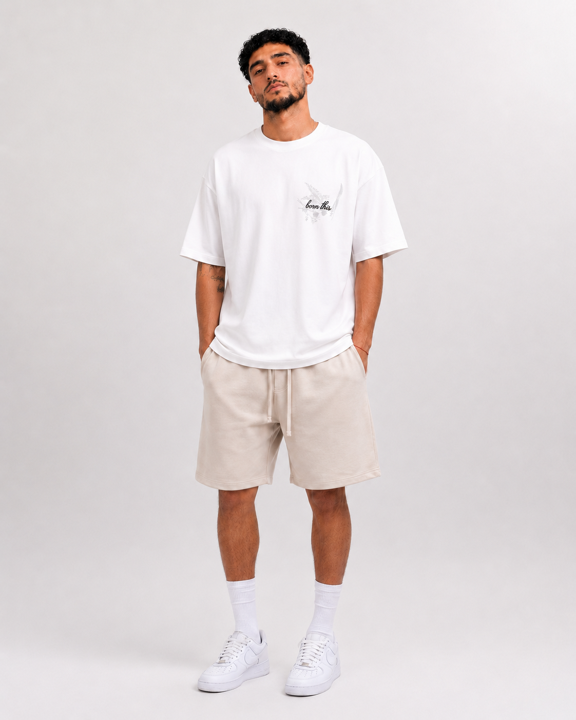 T-shirt Born This Blanc