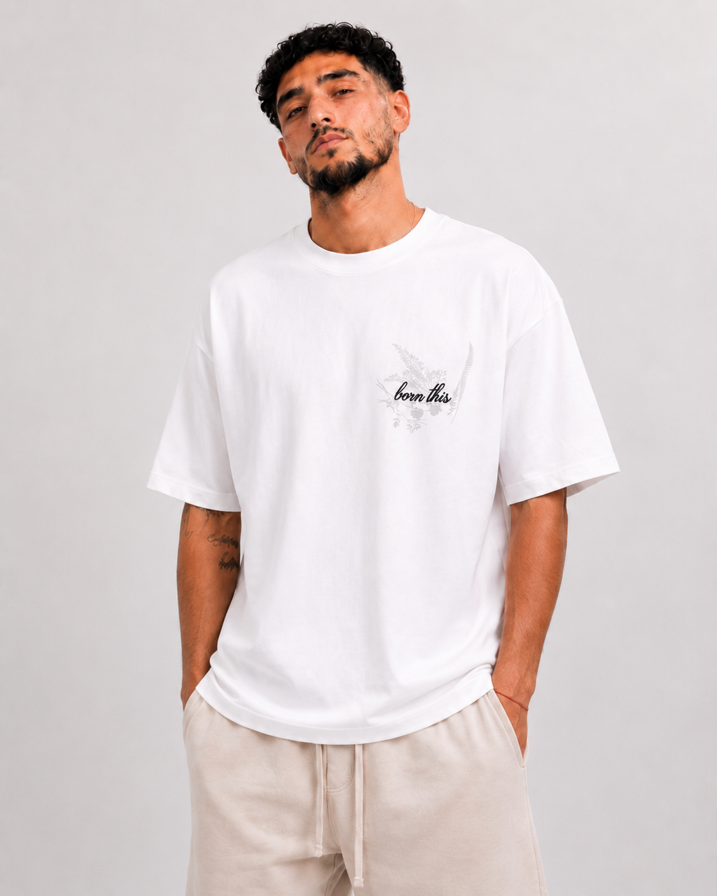 T-shirt Born This Blanc