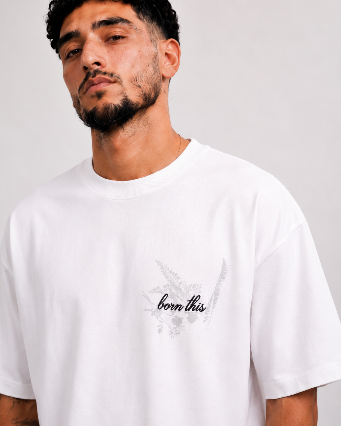 T-shirt Born This Blanc