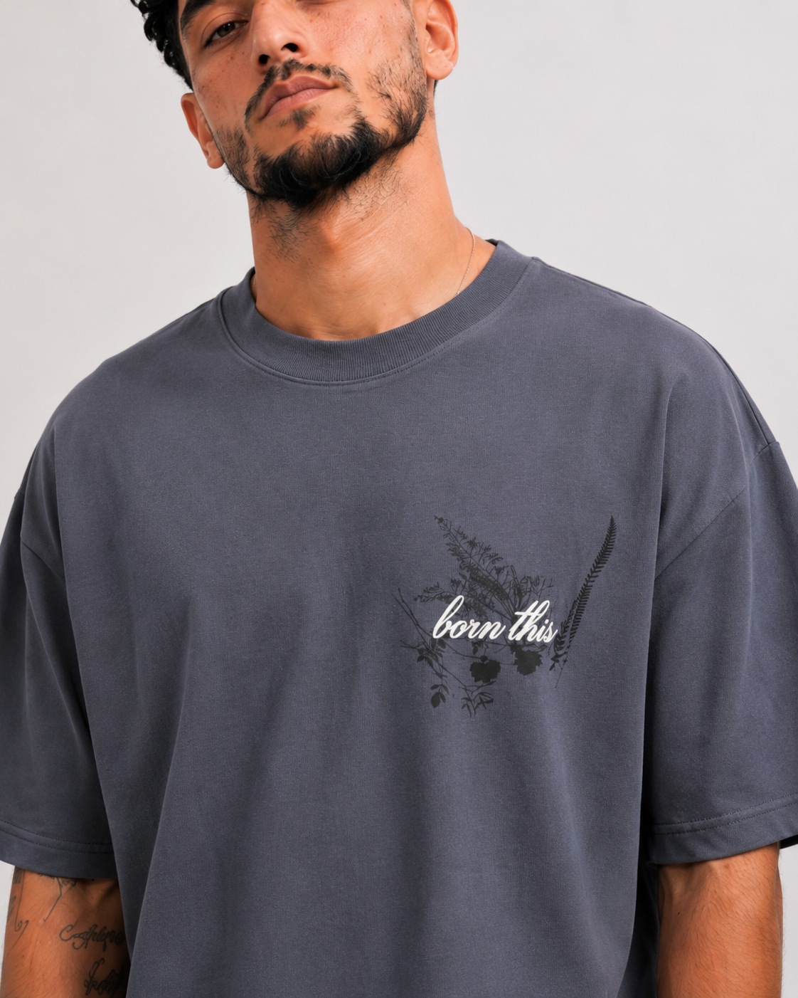 T-shirt Born This Gris Anthracite